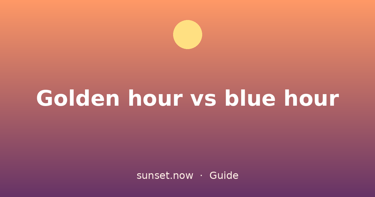 Golden hour vs blue hour — sunset.now guide