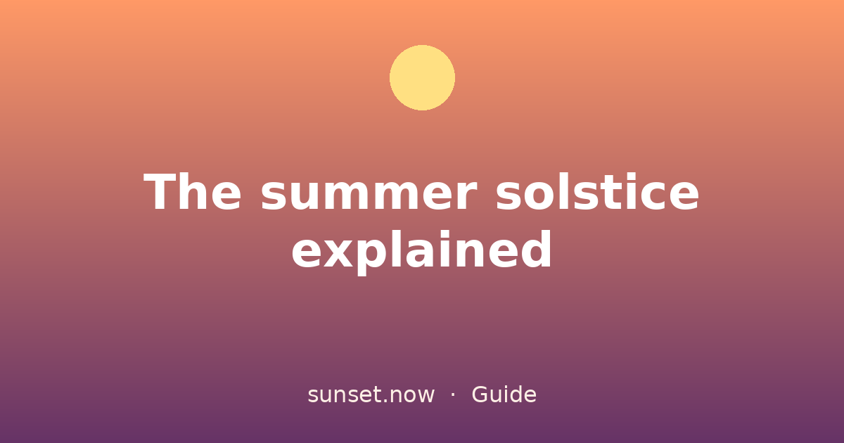 The summer solstice explained — sunset.now guide
