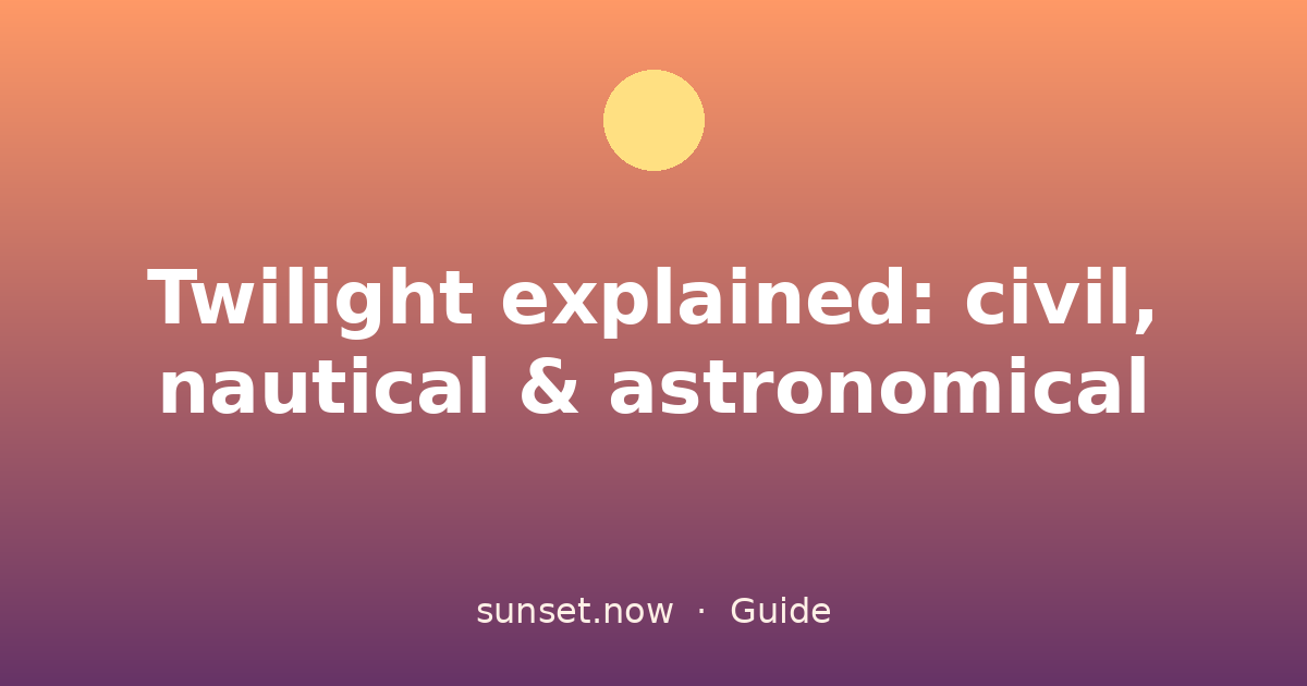 Twilight explained: civil, nautical & astronomical — sunset.now guide