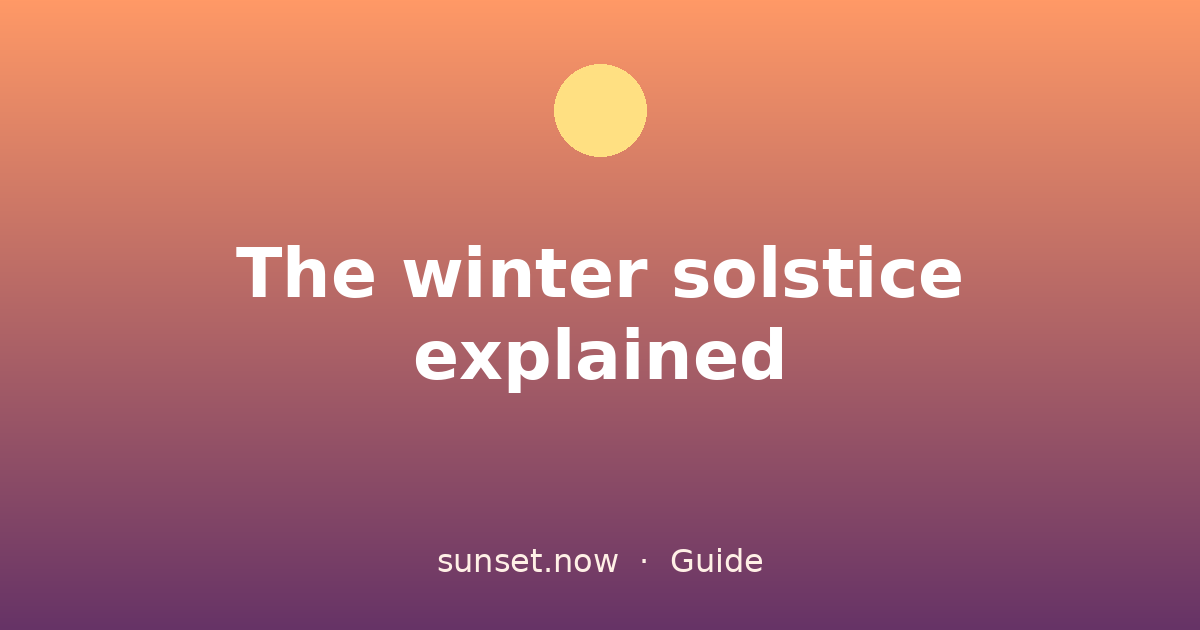 The winter solstice explained — sunset.now guide